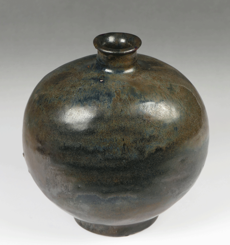 ED259 朝鮮古美術 李朝 黒高麗茶碗・黒高麗茶盞 外径14.4cm 重